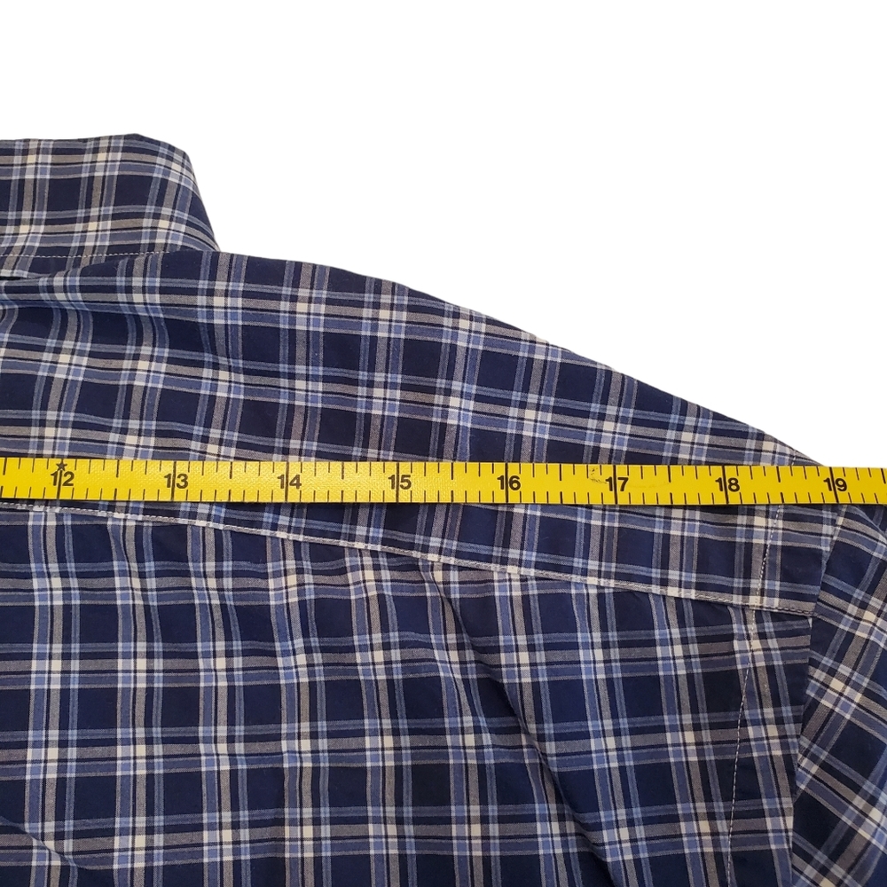 Ralph Lauren Men's Long Sleeve Button Down Shirt Pocket Blue Plaid Cotton XL - Picture 13 of 16